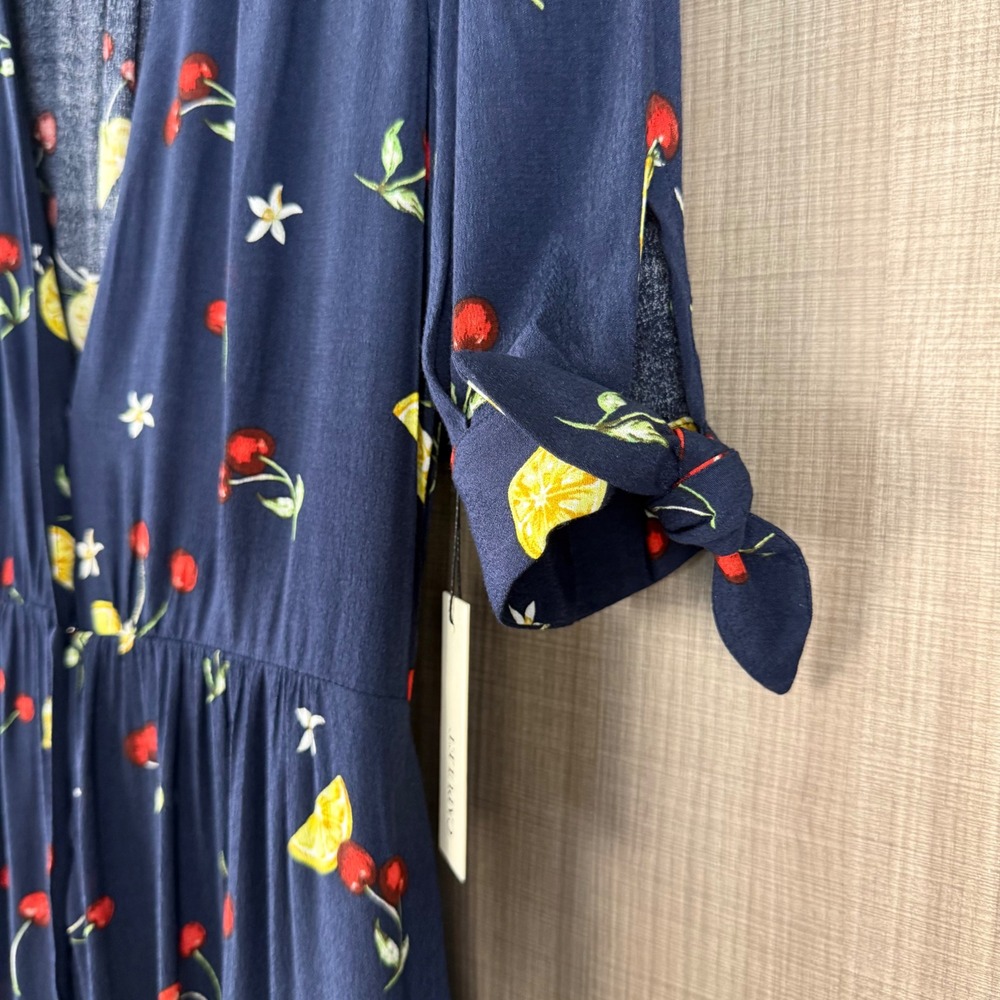 NEW Capulet Anthropologie Bettie Midi Shirtdress Navy Fruit Print Size Medium - Picture 6 of 15